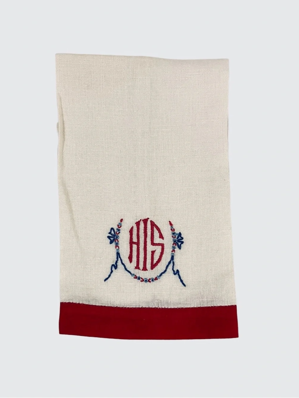 Vintage His and Hers Embroidered Linen Fingertip Towels